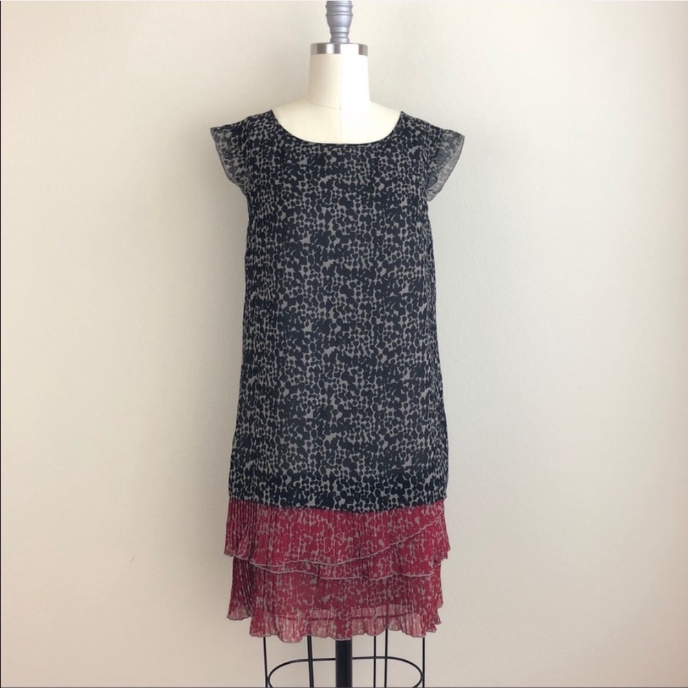 Kensie Mixed Print Pleated Hem Shift Dress - Picture 1 of 4